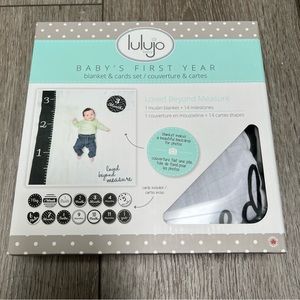 LULUJO FIRST YEAR MILESTONE PHOTO BLANKET WITH CARDS NEW